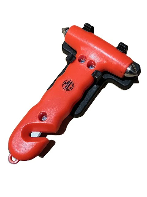 MG Notfallhammer mit Gurtschneider, rot